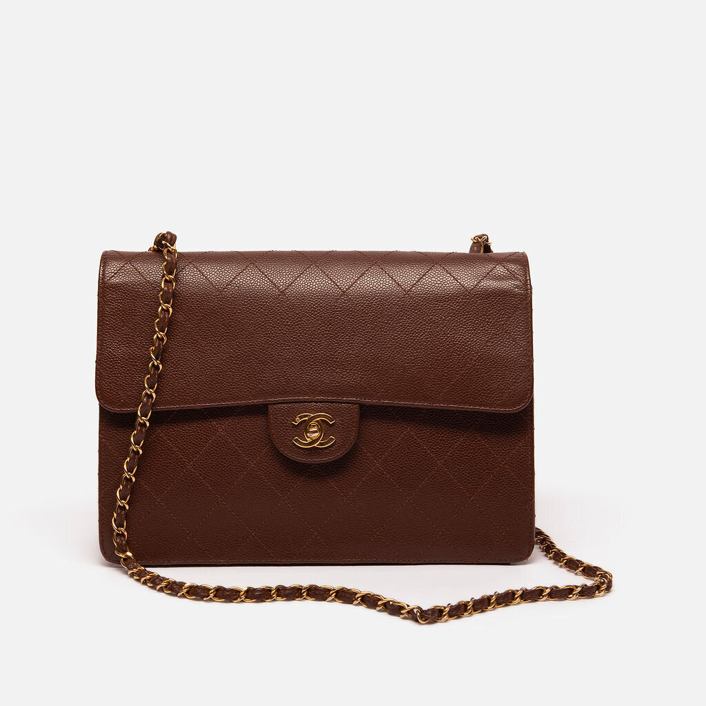 Chanel Brown Quilted Single Flap Bag