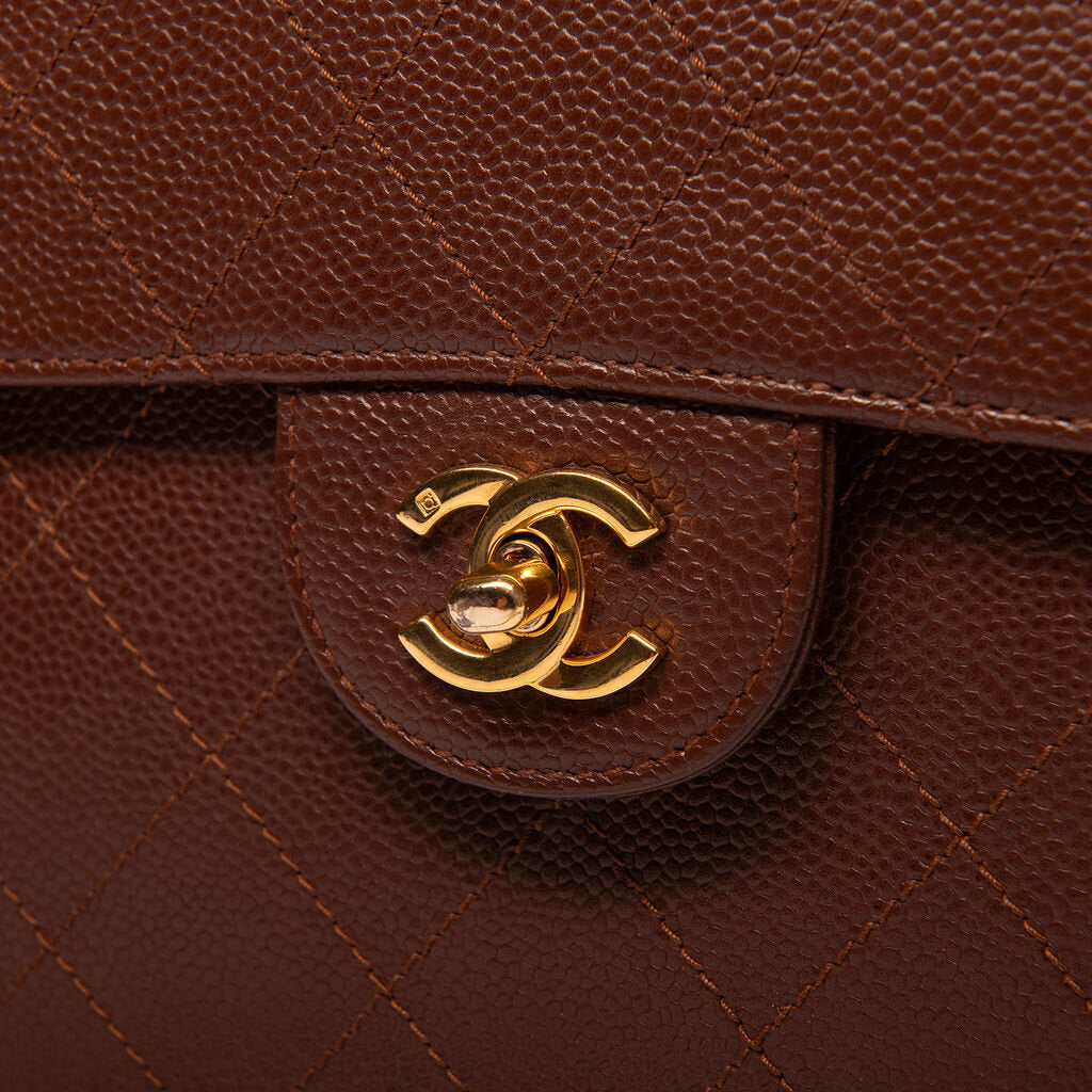 Chanel Brown Quilted Single Flap Bag