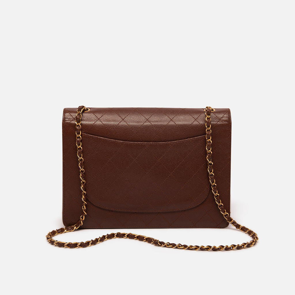 Chanel Brown Quilted Single Flap Bag