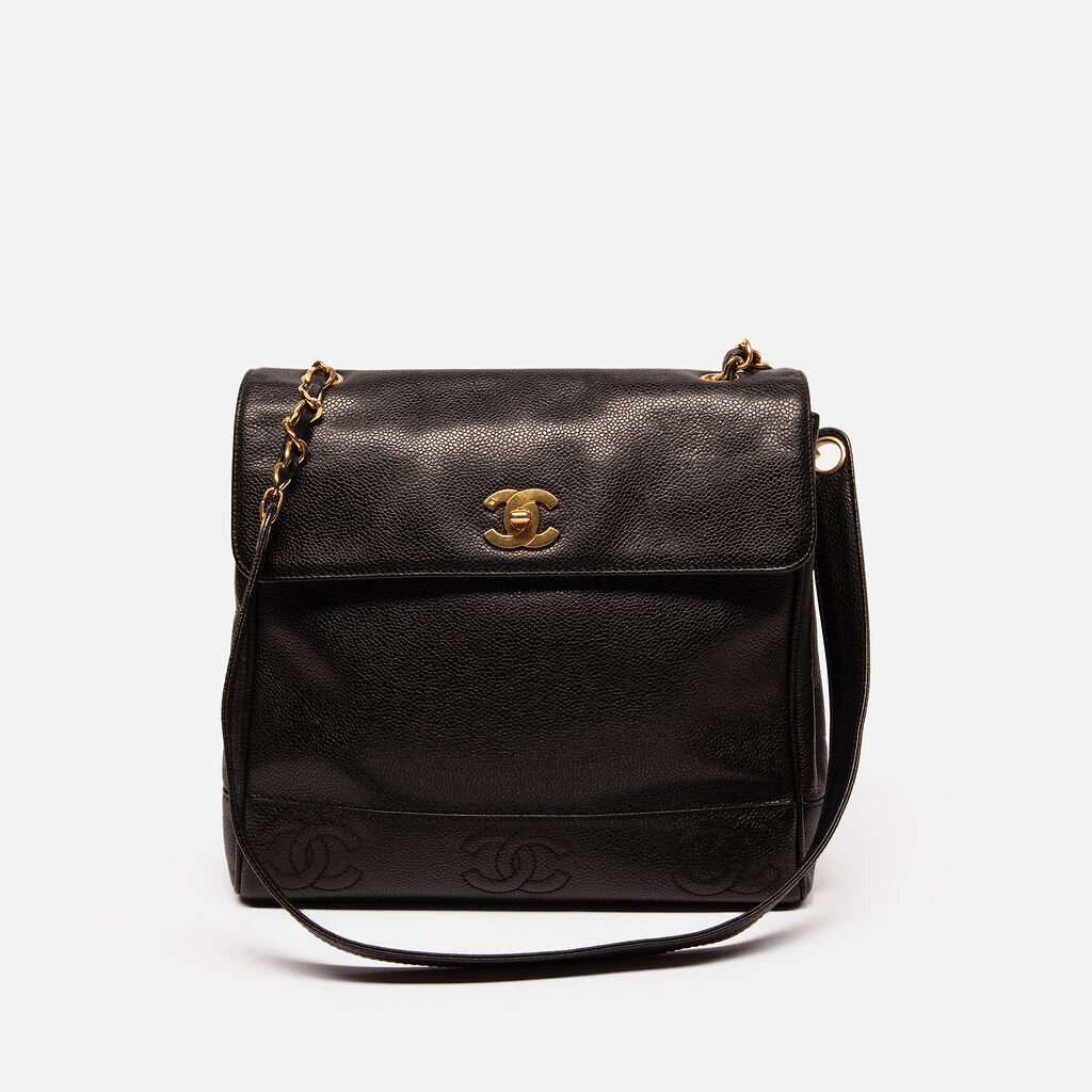 Chanel Black Caviar Flap Shoulder Bag