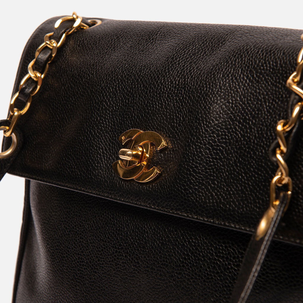 Chanel Black Caviar Flap Shoulder Bag