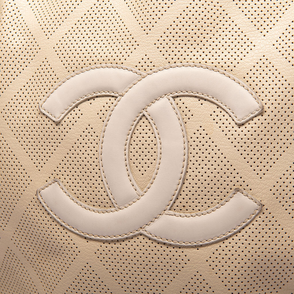 Chanel Cream Perforated Timeless Tote