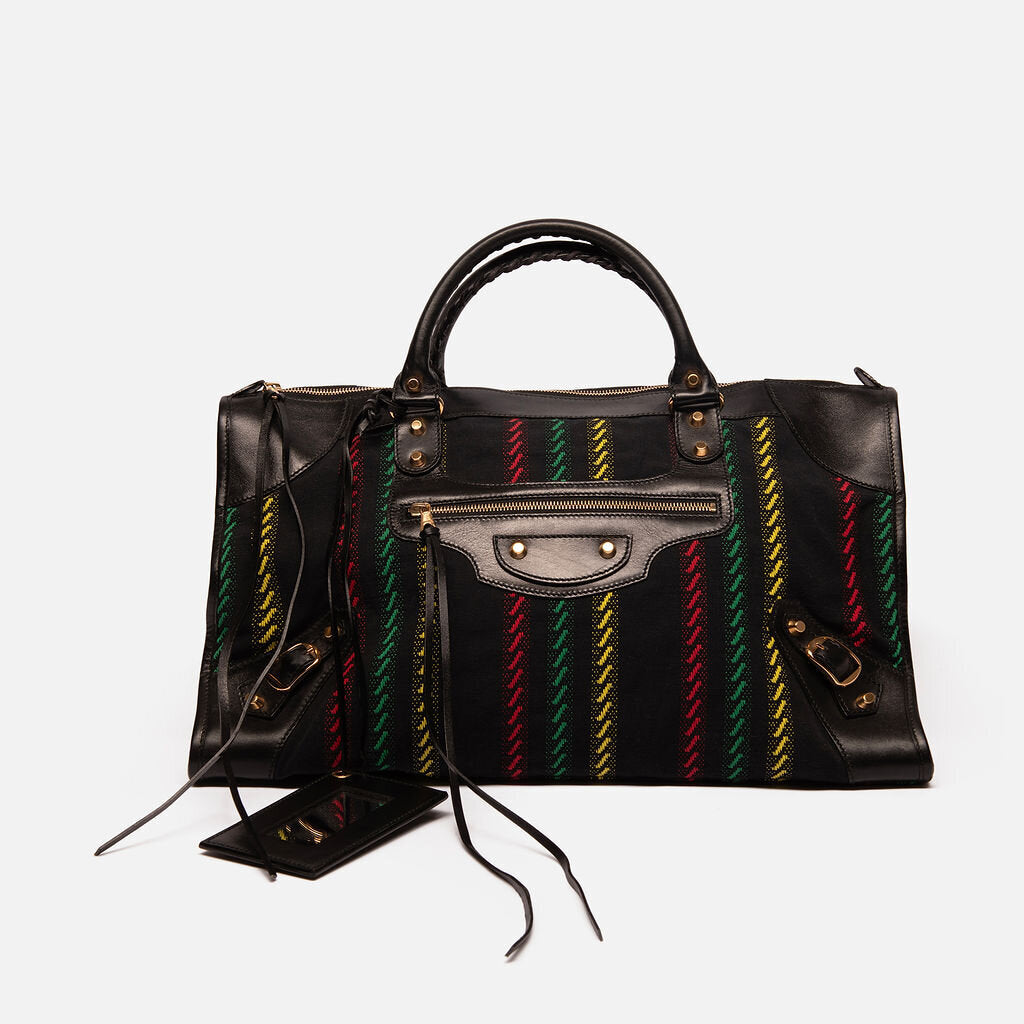 Balenciaga Rare Black Canvas Large City Bag (2005)
