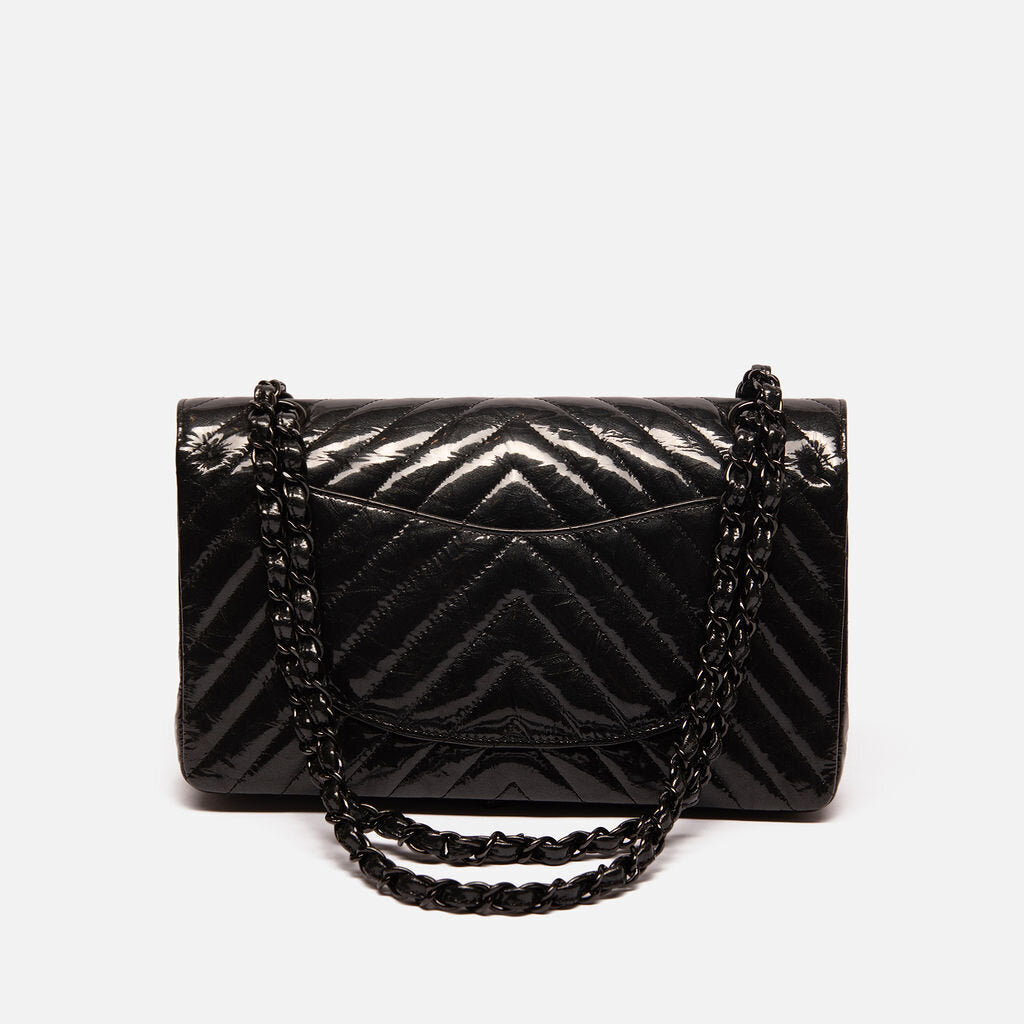 Chanel So Black Distressed Patent Medium