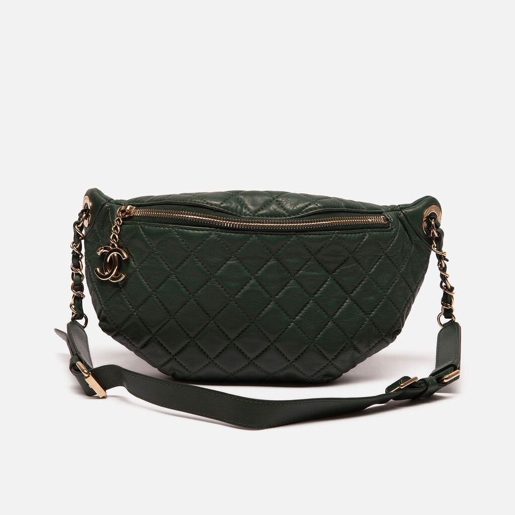 Chanel Forest Green Goatskin Waist Bag