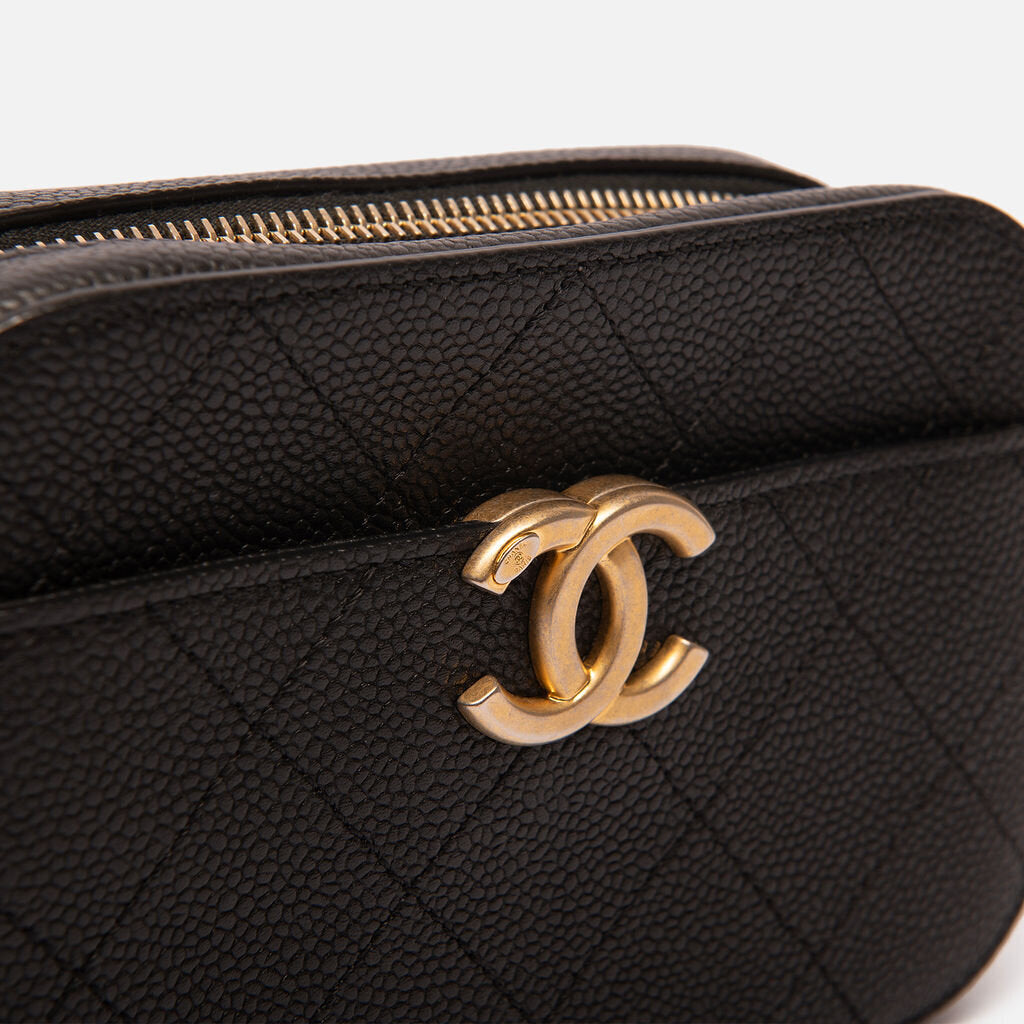 Chanel Caviar Black Rectangle Belt Bag