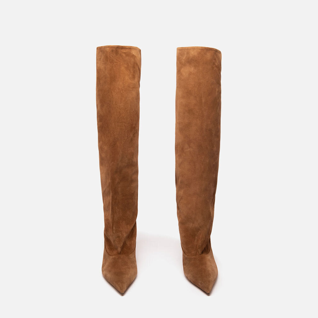 Paris Texas Tan Suede High Heeled Boots