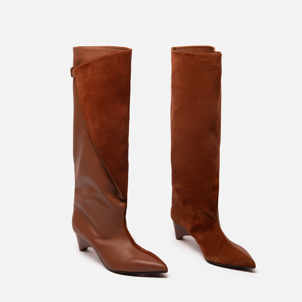 Hermes Chocolate Suede & Leather Tall Boot