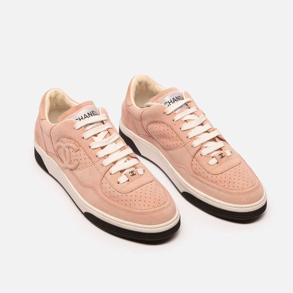 Chanel Pink Suede Sneaker