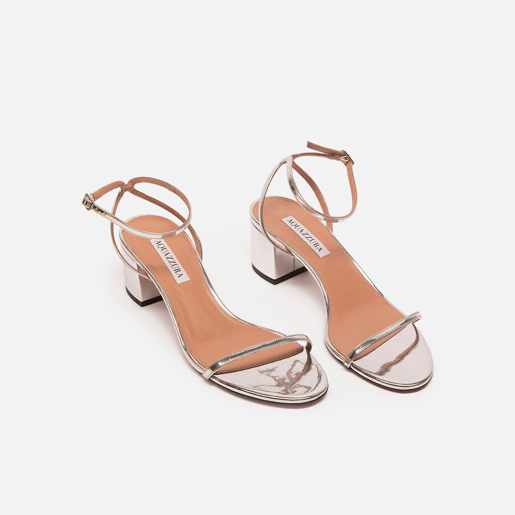 Aquazzura Silver Metallic Sandal Strap