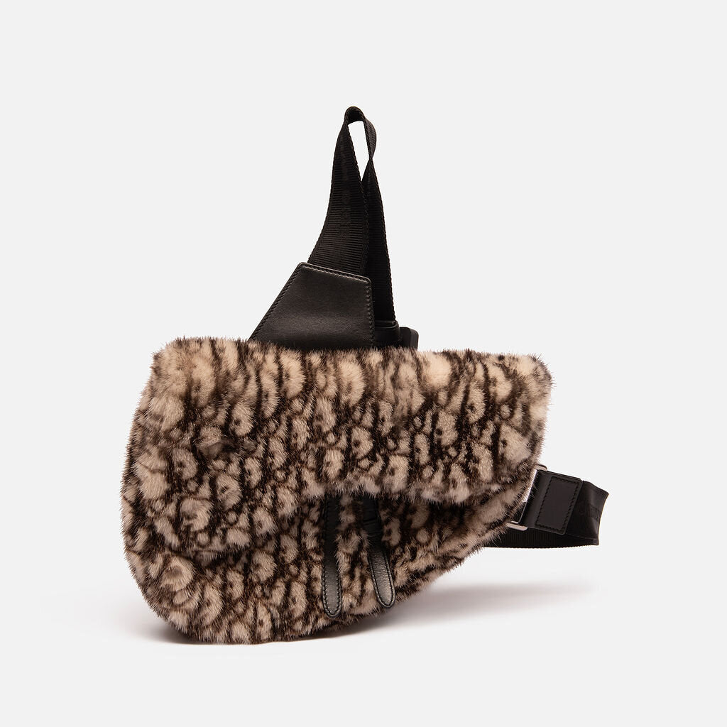 Christian Dior Beige Mink Saddle Sling Bag