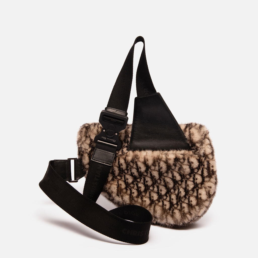Christian Dior Beige Mink Saddle Sling Bag