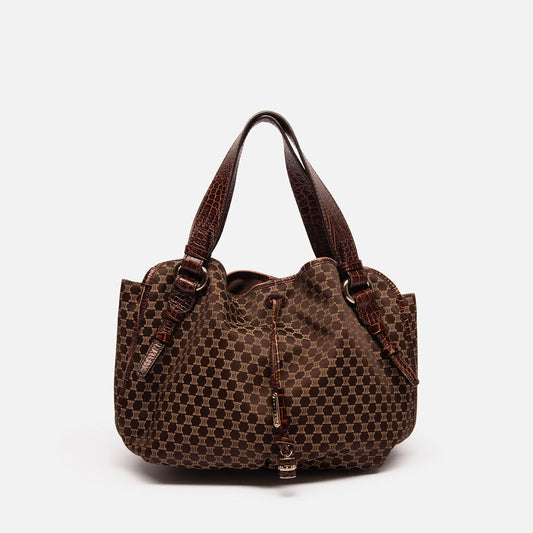 Celine Croc Macadam Bittersweet Tote