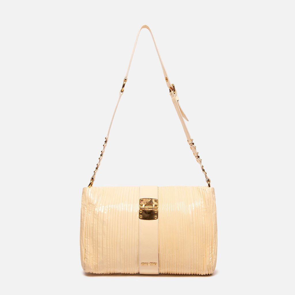 Miu Miu Cream Chain Shoulder Bag