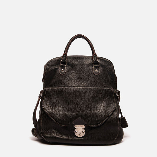 Dolce & Gabbana Black Pebbled Leather Miss Catch Handbag
