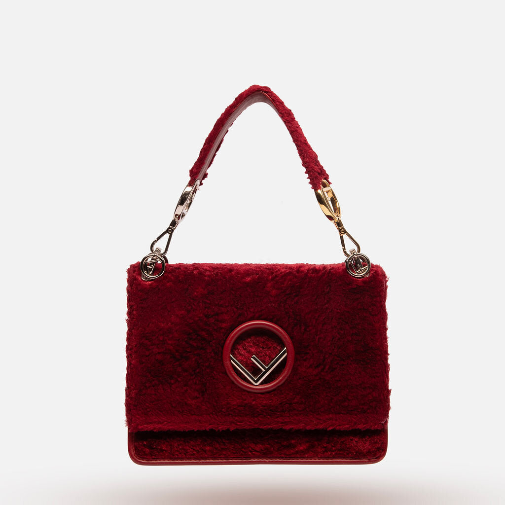 Fendi Red Velvet Khan Shoulder Bag