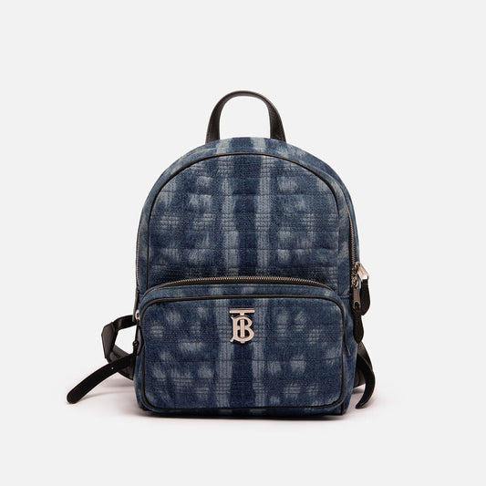 Burberry Quilted Denim TB Monogram Backpack