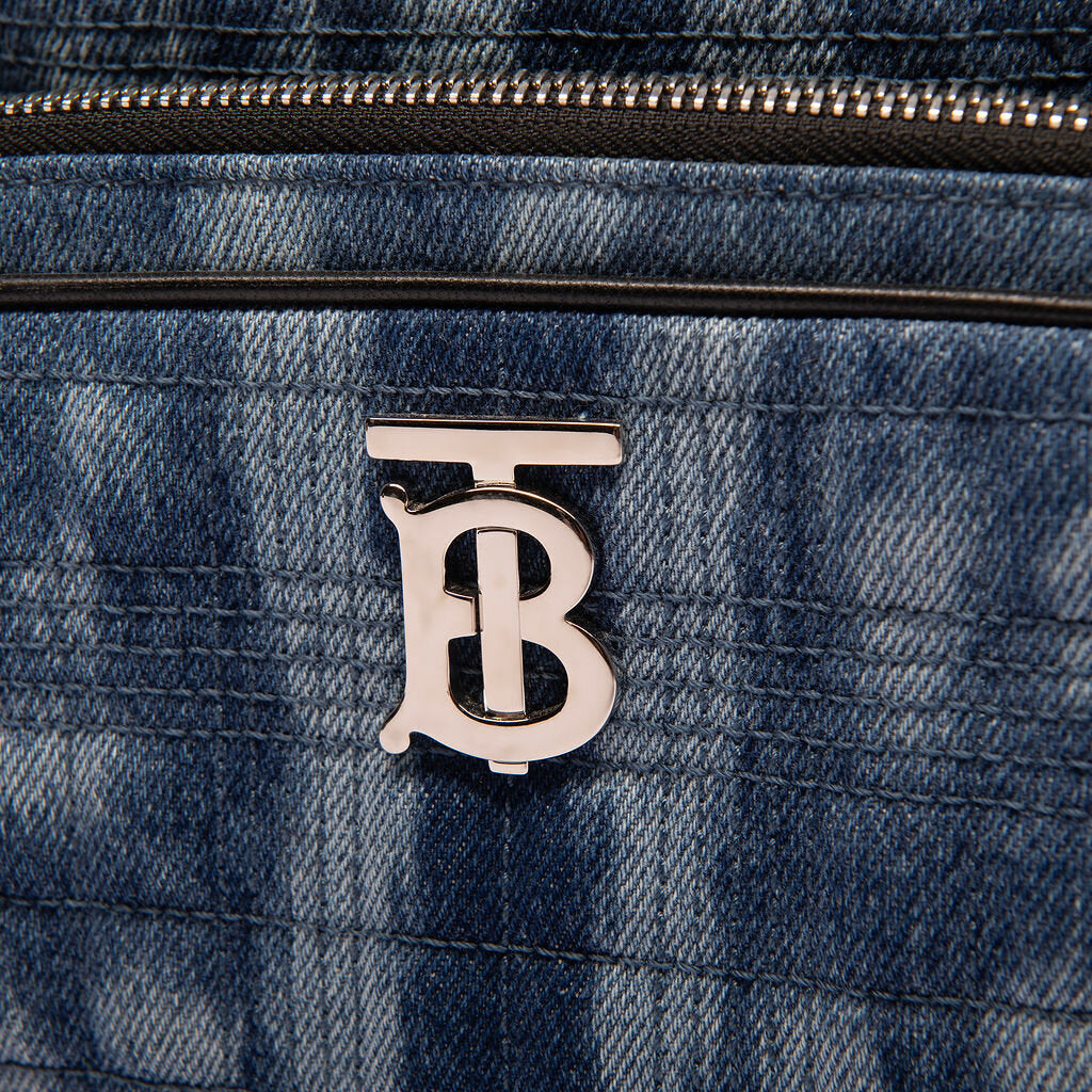 Burberry Quilted Denim TB Monogram Backpack