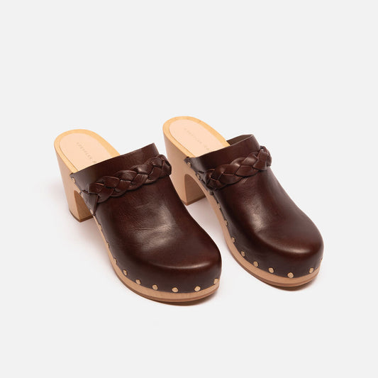 Loeffler Randall Brown Leather Braided Clog