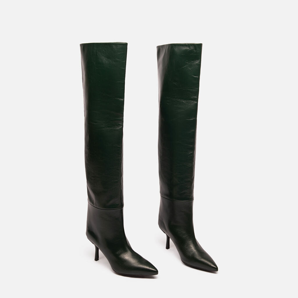 Stuart Weitzman Green Leather Knee-High Boots