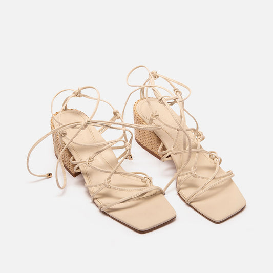 Marion Parke White Block Heel Sandal