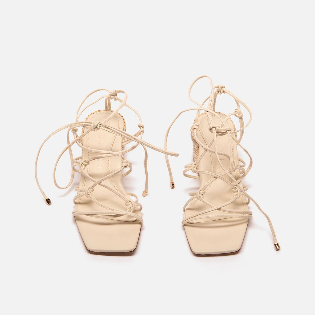 Marion Parke White Block Heel Sandal