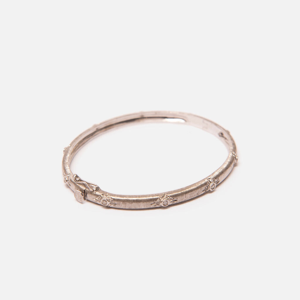 Buccellati 18k White Gold Star-Set Diamonds Bracelet