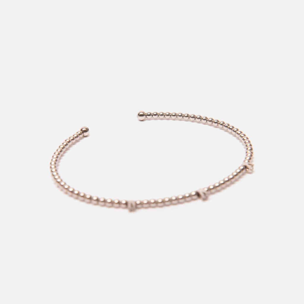 Bangle Cuff w/Diamonds & 18K White Gold