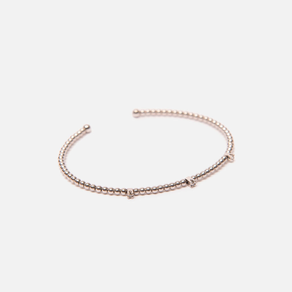 Bangle Cuff w/Diamonds & 18K White Gold