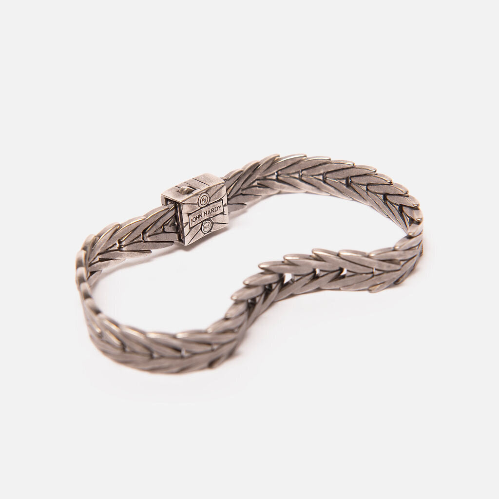 John Hardy Blackened Sterling Silver & Diamonds Bracelet