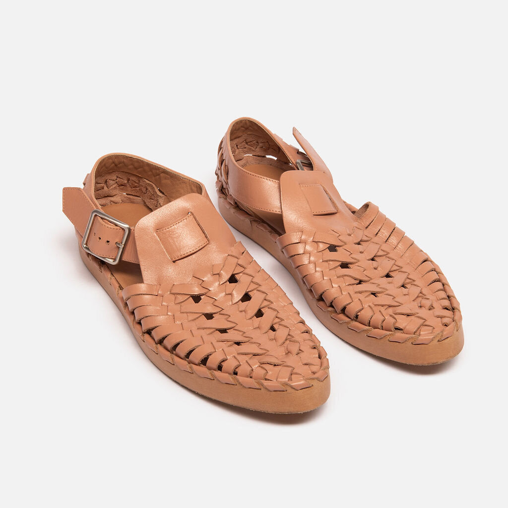 Jill Sander Pink Woven Leather Sandal