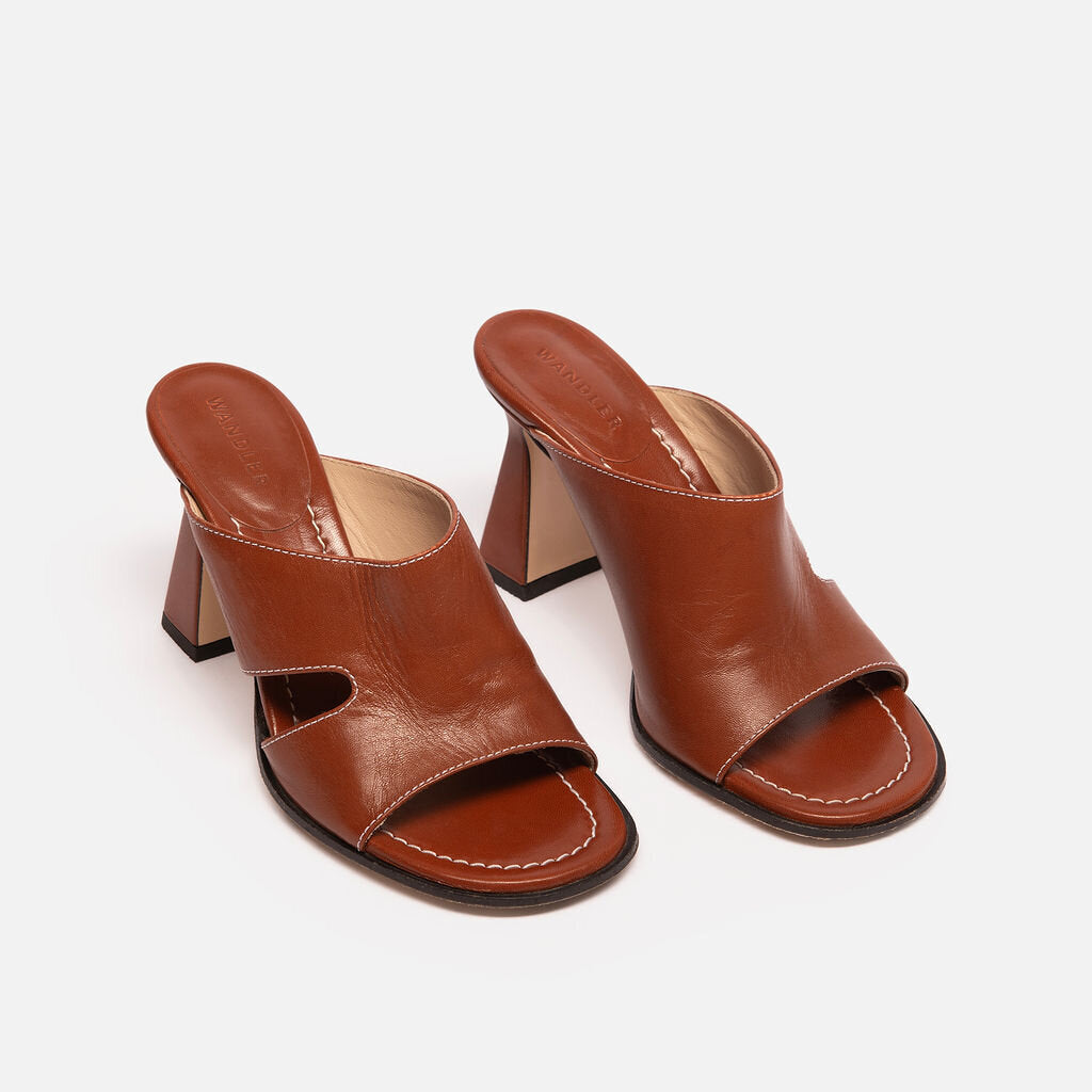 Wandler Brown Leather Heeled Sandal