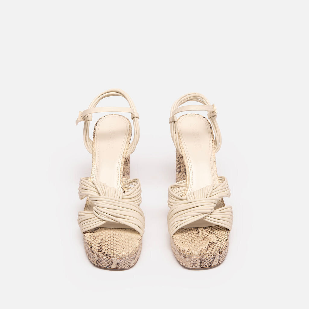 Mercedes Castillo Lizard White Heel
