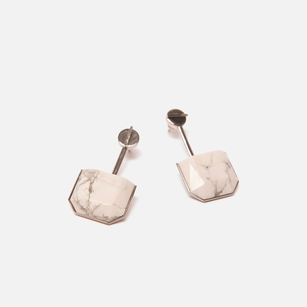 Dior Silver-Tone Marble Drop Earrings