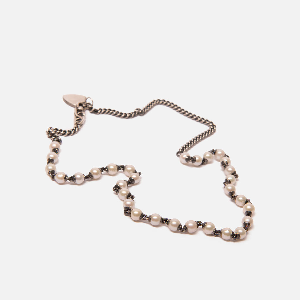 Maor Sterling Silver Chain Pearl Necklace