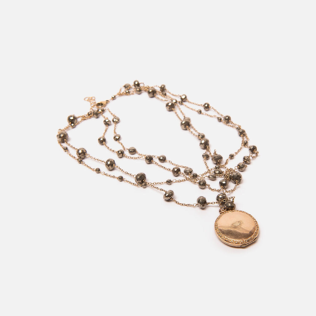 Piper Multistrand Faceted Bead Locket Necklace