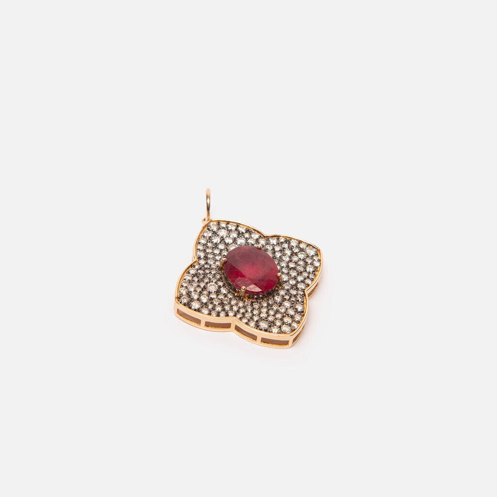 Rachel Lynn x Corri Lynn 14k YG, Ruby & Diamond Charm
