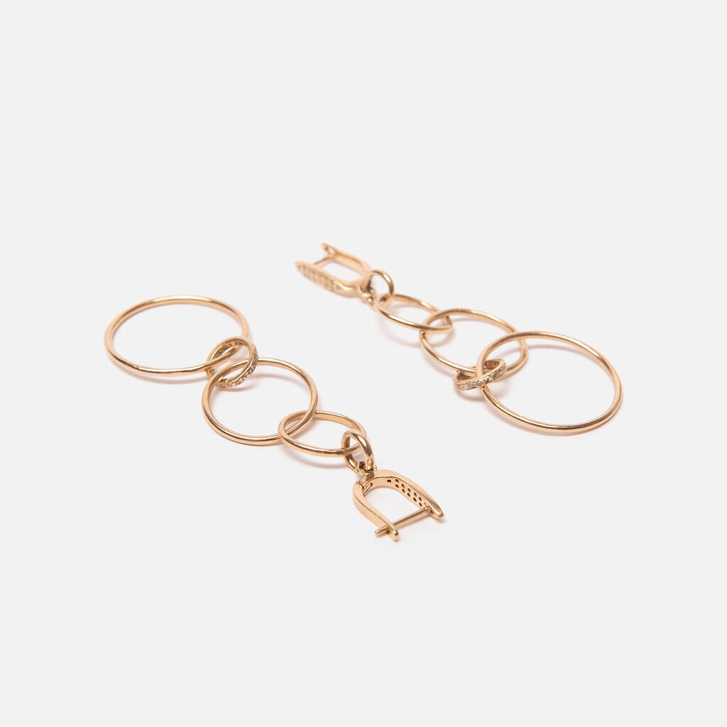 Piper Yellow Gold & Diamond Hoop Drop Earrings