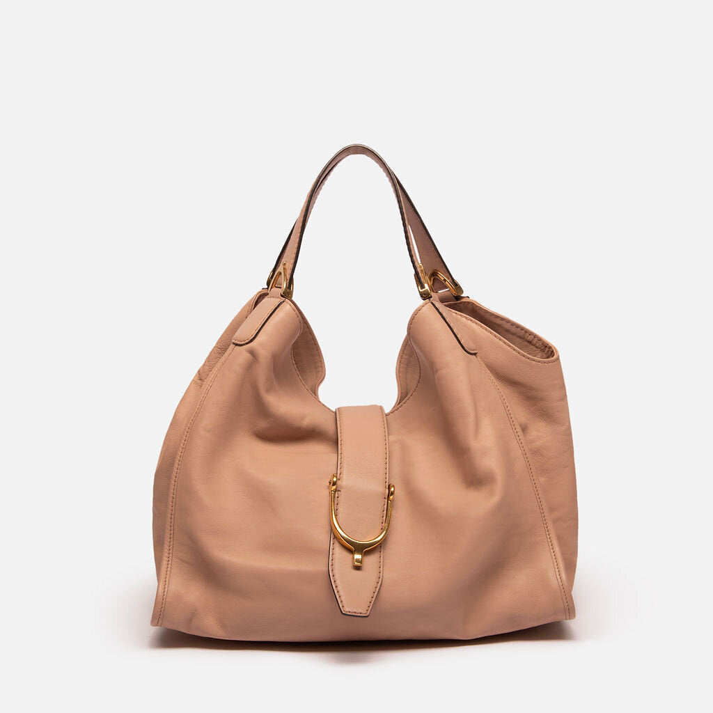 Gucci Tan Leather Horsebit Shoulder Bag