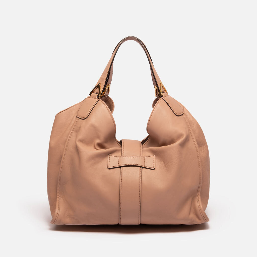 Gucci Tan Leather Horsebit Shoulder Bag