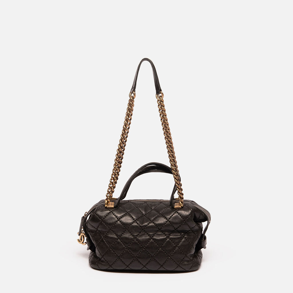 Chanel Black Quilted Calfskin Bowler Bag (20 Series)