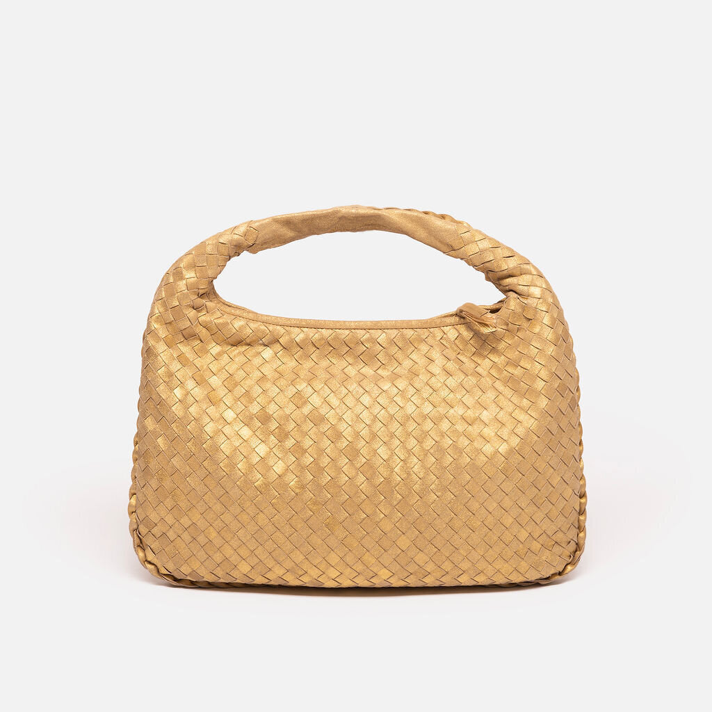 Bottega Veneta Gold Intrecciato Hobo Bag