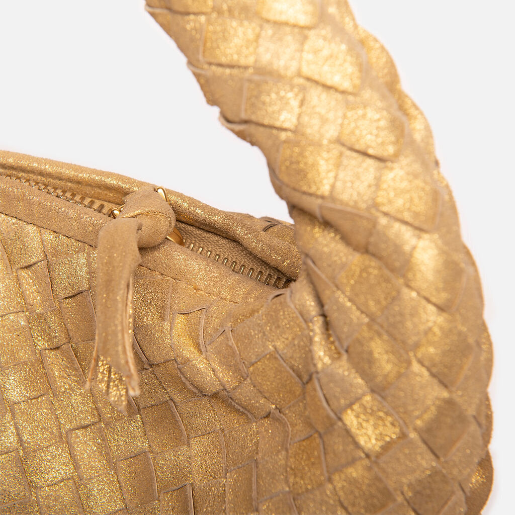 Bottega Veneta Gold Intrecciato Hobo Bag