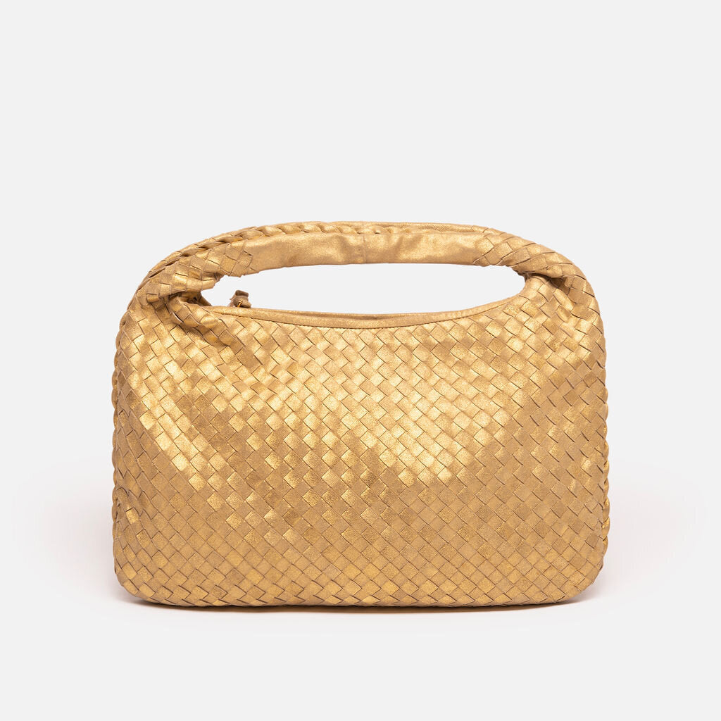 Bottega Veneta Gold Intrecciato Hobo Bag