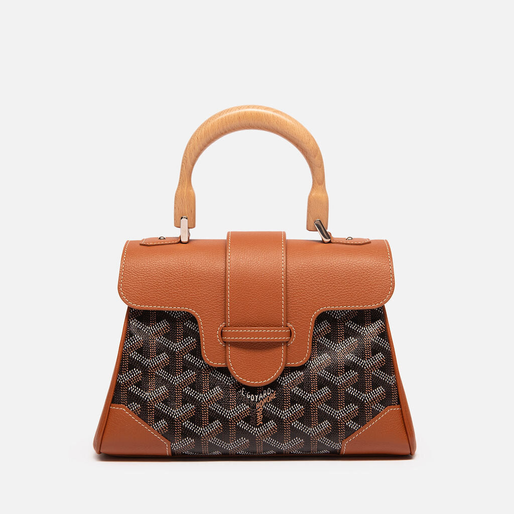 Goyard Black & Brown Saigon w/Wood Handle