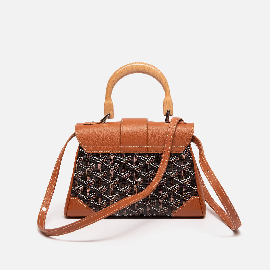 Goyard Black & Brown Saigon w/Wood Handle