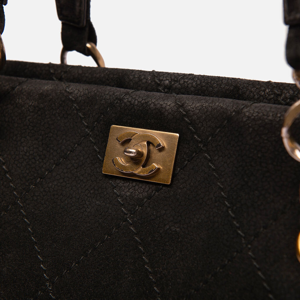 Chanel Black Suede East West Tote
