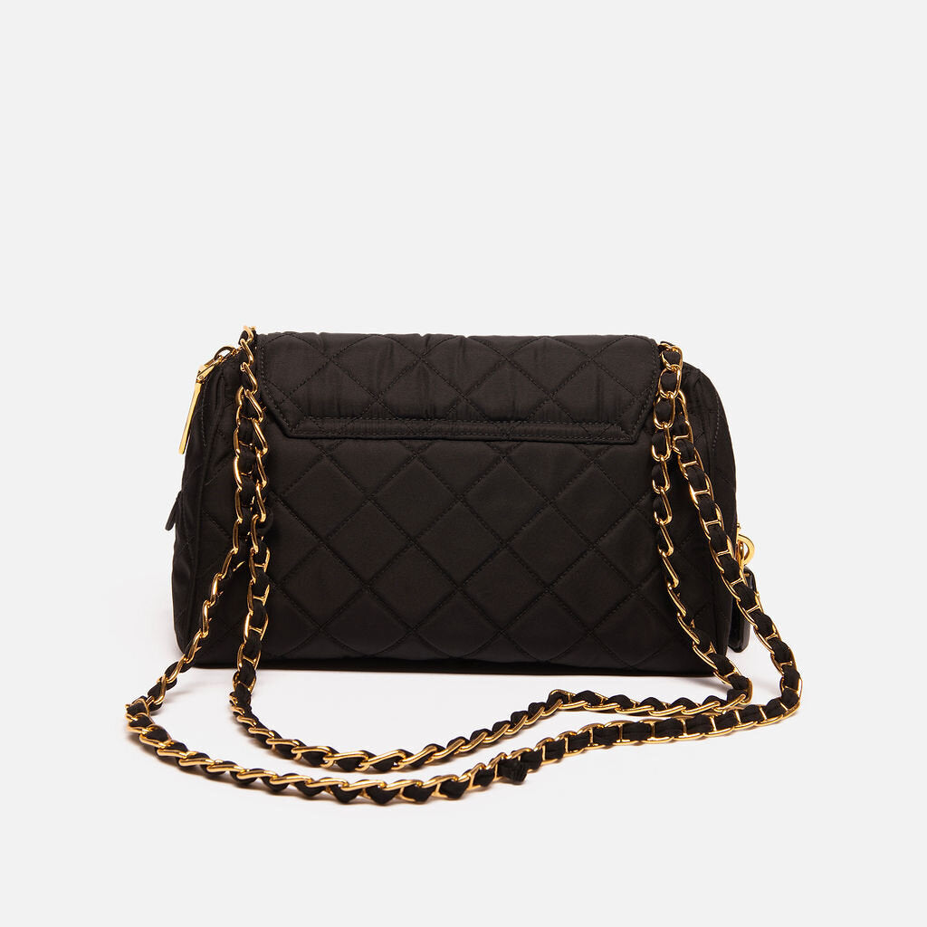 Prada Black Nylon Quilted Shoulder Bag