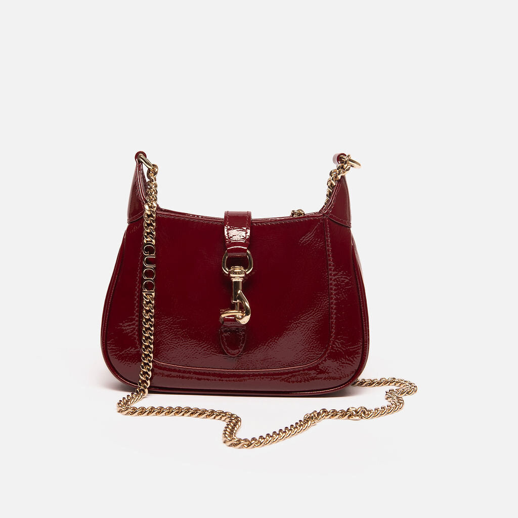 Gucci Bordeaux Red Patent Jackie Notte Mini
