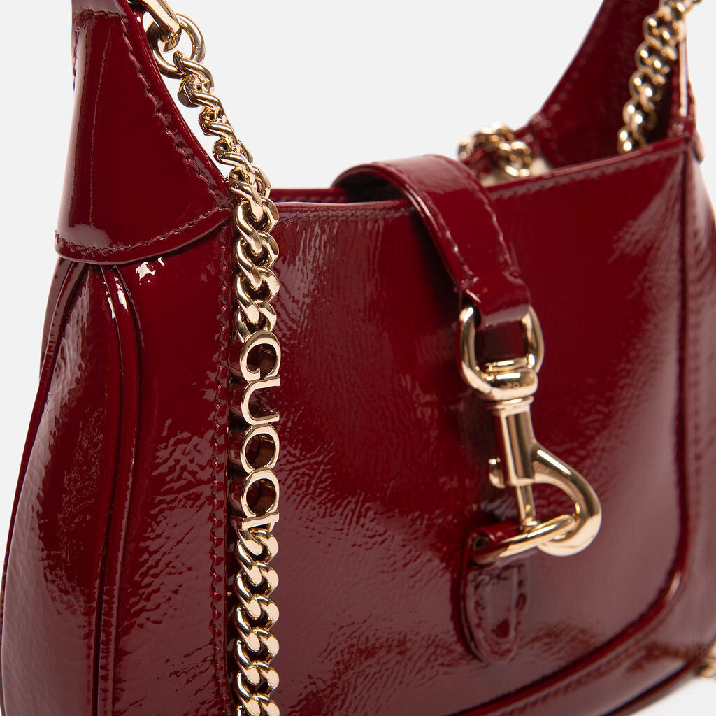 Gucci Bordeaux Red Patent Jackie Notte Mini